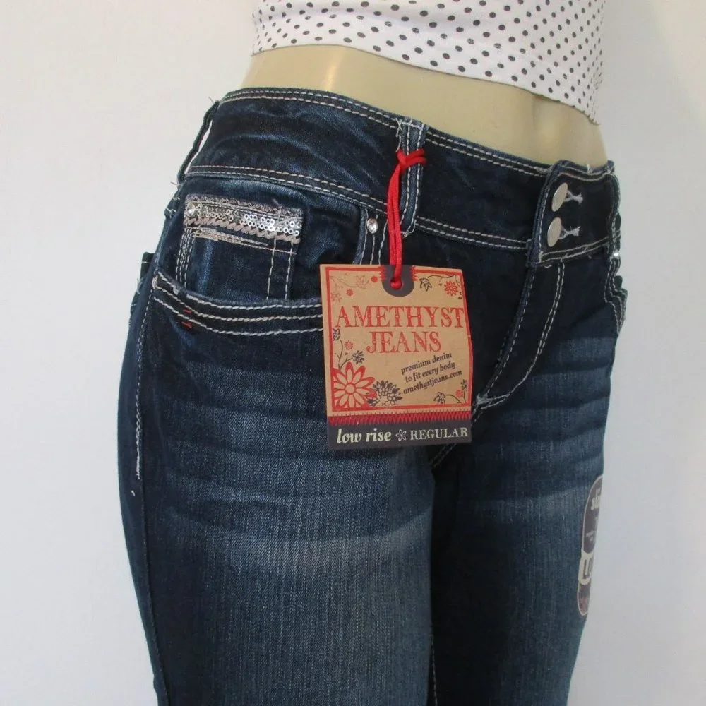 🌸SOLD🌸 New AMETHYST Jeans Size 13 Low Rise Boot Cut Denim - Picture 4 of 12